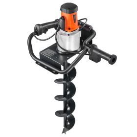 VEVOR Electric Post Hole Digger, 5.71 in Auger Bit with 1500W Powerful Motor, 140 RPM Alloy Steel Earth Auger Drill Bit with 10.24 in Extension Rod