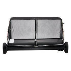 VEVOR 52 in Tow Behind Lawn Sweeper, 26 cu.ft. Large Yard Sweeper, Adjustable Sweeping Height, Heavy Duty Leaf & Grass Collector with Dumping Rope