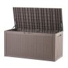 VEVOR Outdoor Storage Box, 100 Gallon Resin Deck Box, Backyard Outside Toy and Towel Storage Cabinet Waterproof, for Patio Furniture Cushions