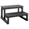 VEVOR Hot Tub Steps, 2-Step Spa Outdoor Stairs, Heavy Duty 23.6 inch Wide PP Above-Ground/Inflatable Pool Ladder with 320 lbs Weight Capacity