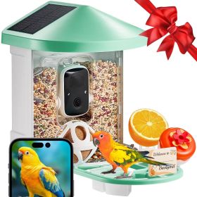 VEVOR Smart Bird Feeder with Camera, 2K HD AI Identify 10000+ Bird Species, Solar-Powered Bird Watching Camera with Auto Capture & Instant Notify