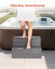 VEVOR Hot Tub Steps, 2-Step Spa Outdoor Stairs, Heavy Duty 25 inch Wide HIPS Above-Ground/Inflatable Pool Ladder with 600 lbs Weight Capacity