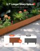 VEVOR Steel Landscape Edging, 6 Packs 40 x 8 in Weather-Resistant & Pre-Rust Metal Landscape Edging, Bendable Garden Edging Border, Shark Spike