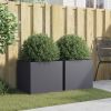 Planter Set of 2 Anthracite Cold-rolled steel Medium Planters