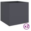 Planter Set of 2 Anthracite Cold-rolled steel Medium Planters