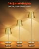 VEVOR Cordless Table Lamp, 2-Pack, 5200mAh Built-in Rechargeable Battery Desk Lamp, Stepless Dimming Up, 3 Adjustable Heights