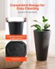 VEVOR Set of 2 Tall Planter For Outdoor Indoor Plants 24inch, Black Round Large Planters For Front Porch, Patio