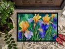 NEW Tennessee Iris in Watercolor Doormat Front Door Mat Indoor Outdoor Rugs for Entryway, Non Slip Washable Low Pile, 18H X 27W