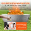 VEVOR Propane Fire Pit, Outdoor Concrete Gas Fire Pit, 39 in Tabletop with Lava Rocks, Lid,Rain Cover,Adjust Flame Height Camping Firepit for Heating