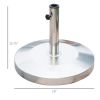 55lb Round Stainless Steel Outdoor Patio Umbrella Stand Base with Heavy Cement Bottom & Mirror Finish