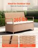 VEVOR Outdoor Storage Bench, 2-Person PE Rattan Storage Bench, 70 Gal Deck Box with Cushion, Supports up to 265 lbs