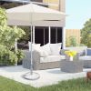 55lb Round Stainless Steel Outdoor Patio Umbrella Stand Base with Heavy Cement Bottom & Mirror Finish