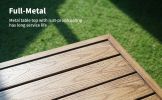 4 Pieces Metal Patio Furniture Set, Hand-Made Drawstring Outdoor Patio Conversation Sets Outside loveseat with Soft Cushion for Garden, Backyard